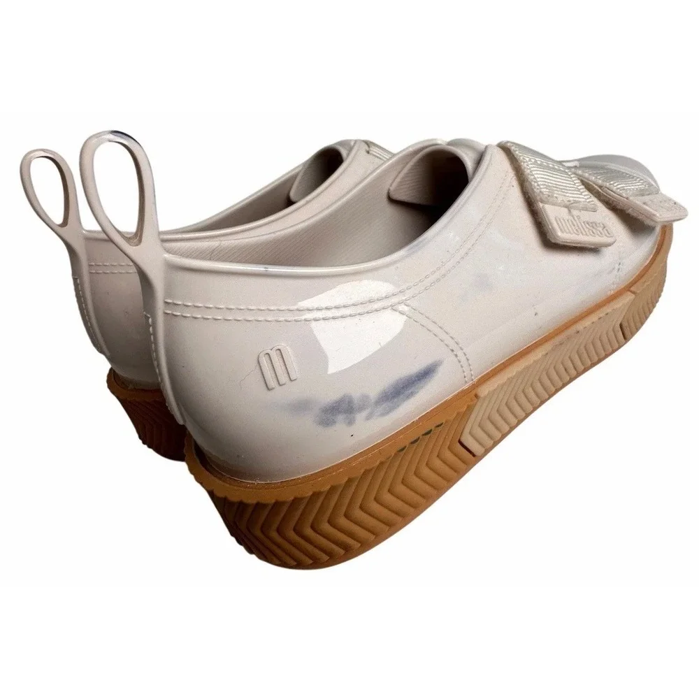Melissa Kick Off White Jelly Platform Sneakers Double‎ Strap PVC Shoes 8